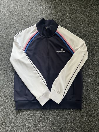 Sergio Tacchini Trainingsjacke Dunkelblau Weiss Grösse M