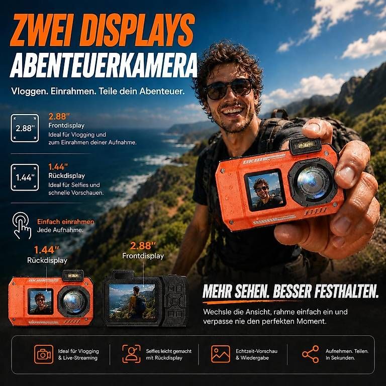 Lampade & Macchine fotografiche: Maxmango D50 8K 70MP Unterwasserkamera – Nuovo (secondo la descrizione) da Kreuzlingen venduto da Best-Deal-Oase 3