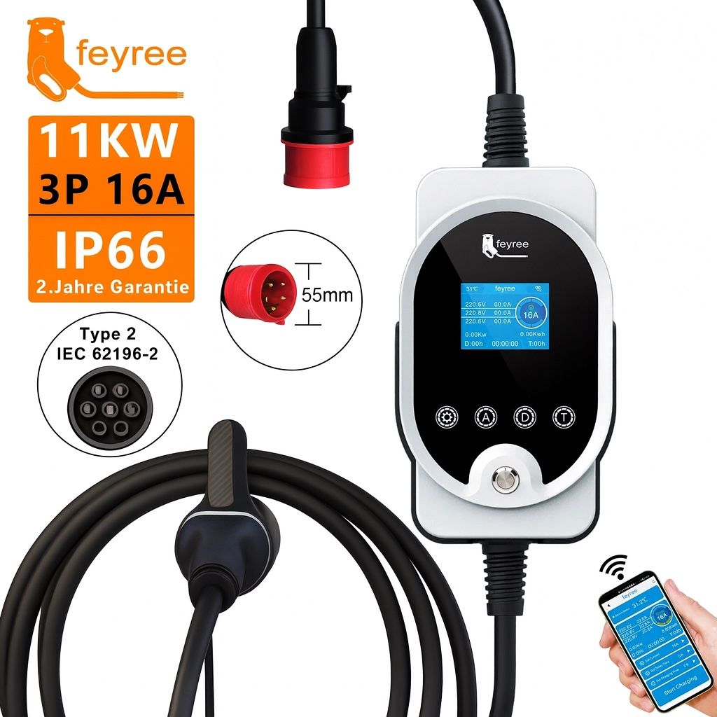 Caricabatterie: Feyree Typ 2 Portables EV Ladegerät 11 kW, 16 A – Nuovo e nell'imballaggio originale da Aathal-Seegräben venduto da ECOPLUG 7