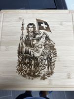 Schneide Brett von IKEa mit Holzgravur