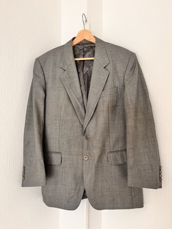 OLD ENGLAND Paris Jacket Grey Wool Size 52 Made in England