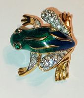 Brosche Frosch Emaille Attwod-Sawyer