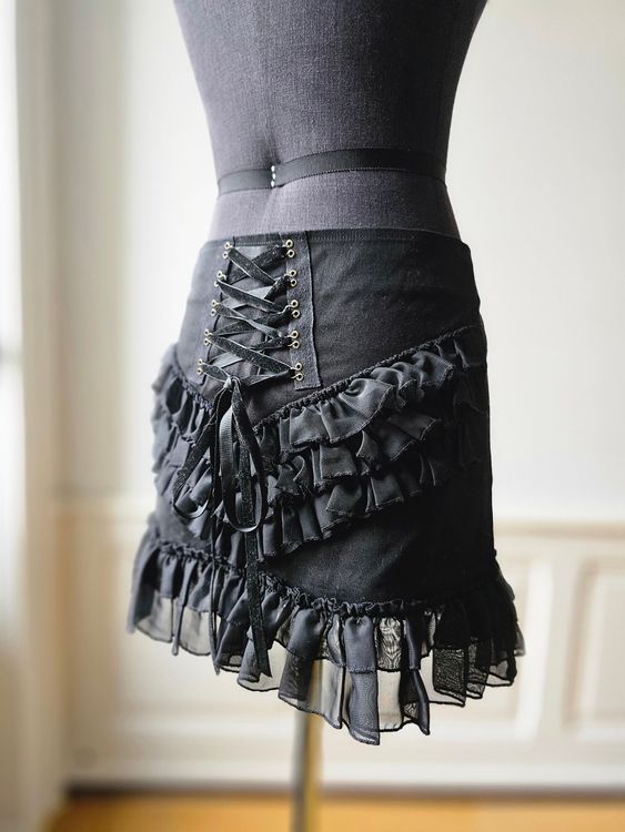 Damen Steampunk Gothic Rock - Langer Spitzenrock Für Halloween & Cosplay