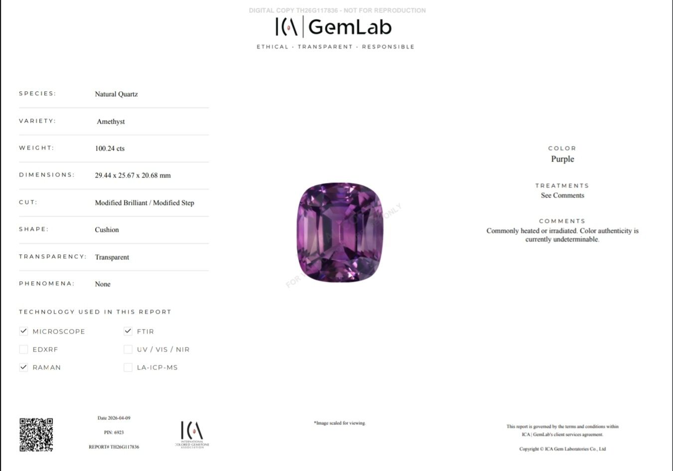 Pietre preziose: 100.24ct Amethyst – Nuovo (secondo la descrizione) da Hochfelden venduto da 1u1_x5w8 1