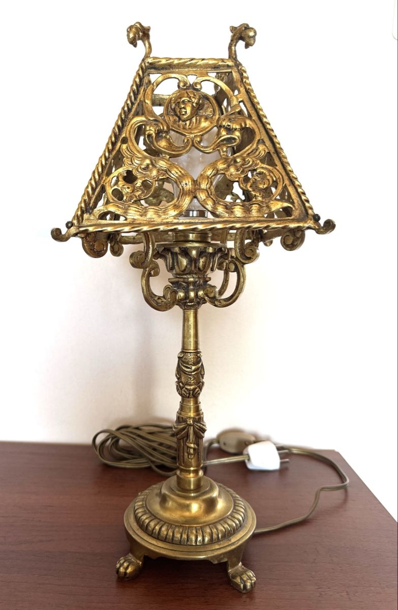 Lampen: Antike Tischlampe aus massivem Messing – Gebraucht aus Balsthal von Narulya