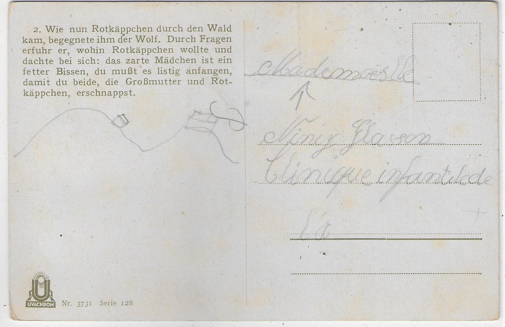 Cartoline postali: Märchen Brüder Grimm - Rotkäppchen - O. Kubel – Difettoso da Ettingen venduto da Kartenplanet 1