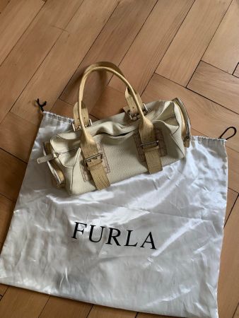 FURLA - Leder Handtasche beige