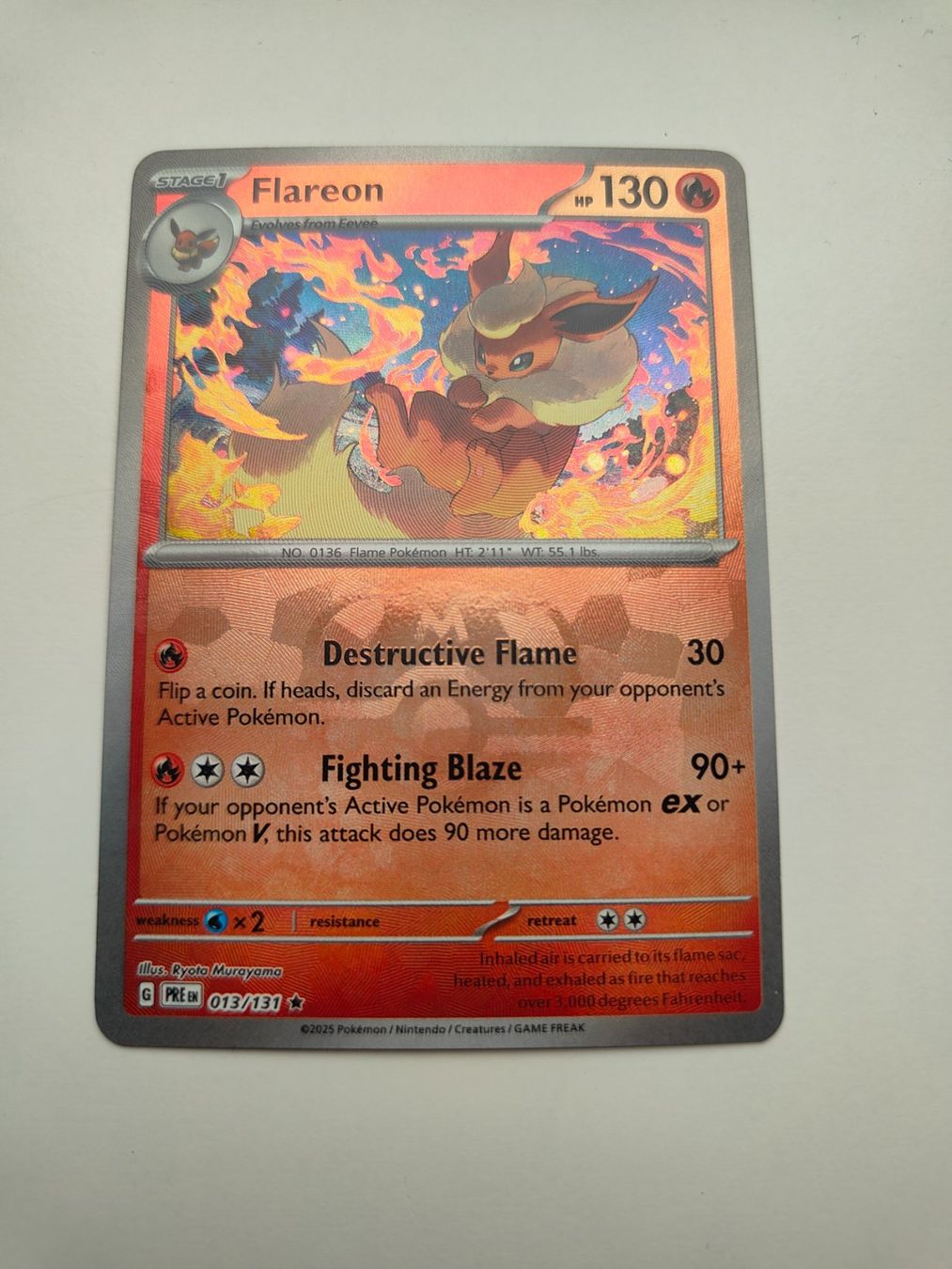 Pokémon Sammelbilder & Trading cards: Pokemon Flareon Master Ball Prismatic Evolution Eevee – Gebraucht aus Thalwil von FigurenFreunde