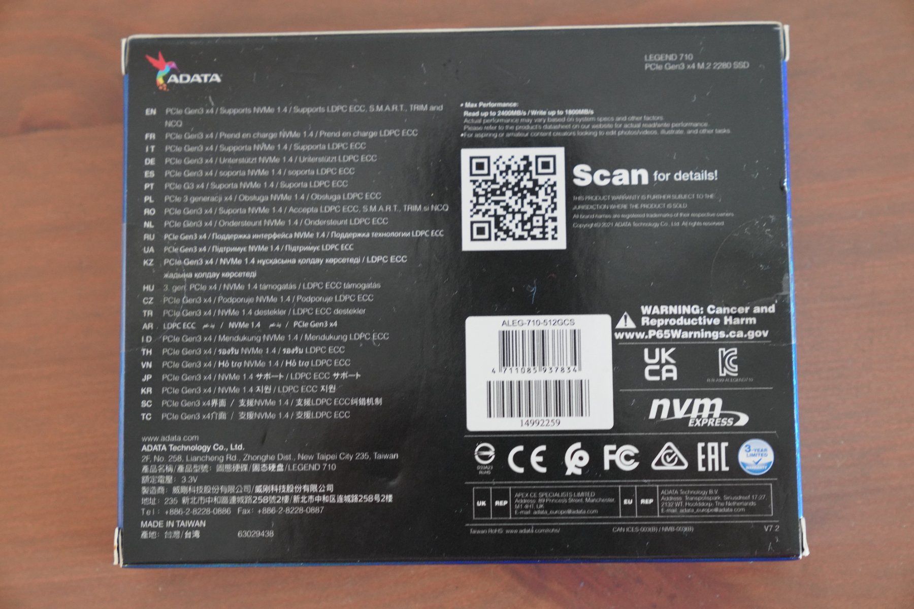 Dischi rigidi: Adata Legend 710 512Gb SSD NVMe M.2 2280 – Nuovo e nell'imballaggio originale da Zürich venduto da Lock5151 3