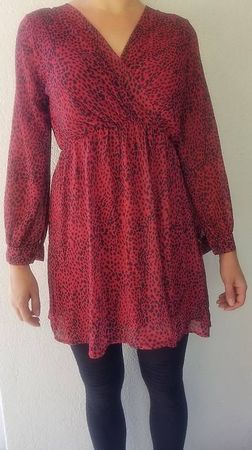 Damen Kleid rot schwarz animal Grösse M