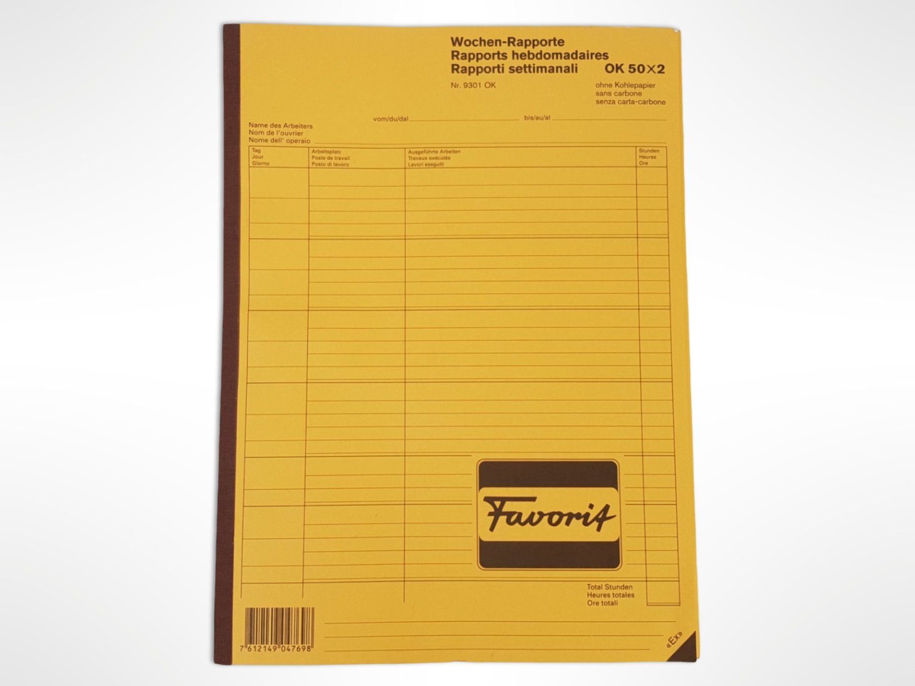 Blocchi: FAVORIT Wochen-Rapporte ohne Kohlenpapier 50x2 – Nuovo (secondo la descrizione) da Suhr venduto da Restwert_Suhr