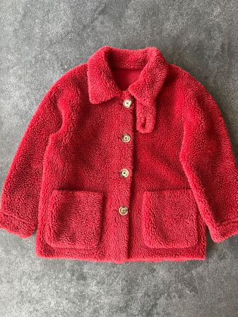 Damen Wintermantel aus Teddyfleece - Größe S