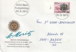 1973 St. Moritz Alpine Ski Weltmeisterschaft 1974 FDC