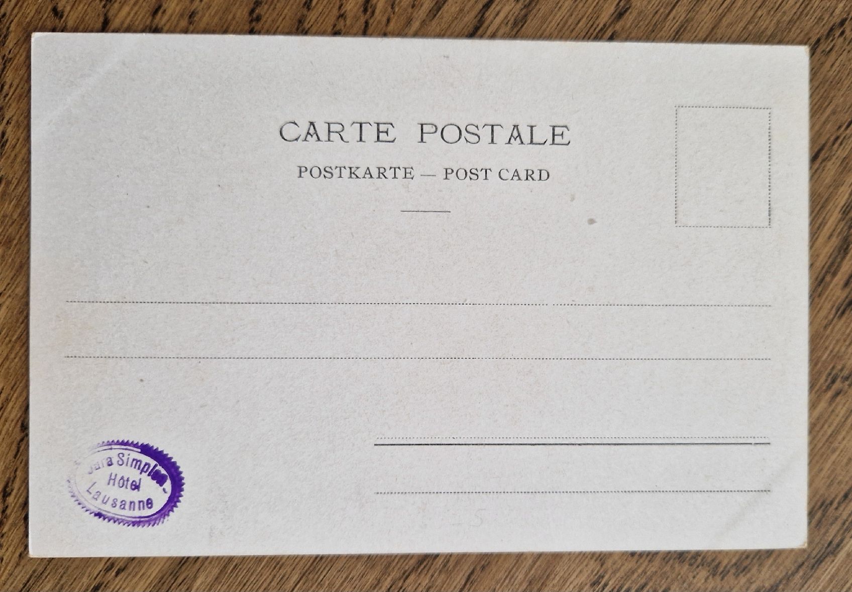Cartoline postali: Lausanne, Stempel Hotel Simplon  – Usato da Ebikon venduto da Donar50 1
