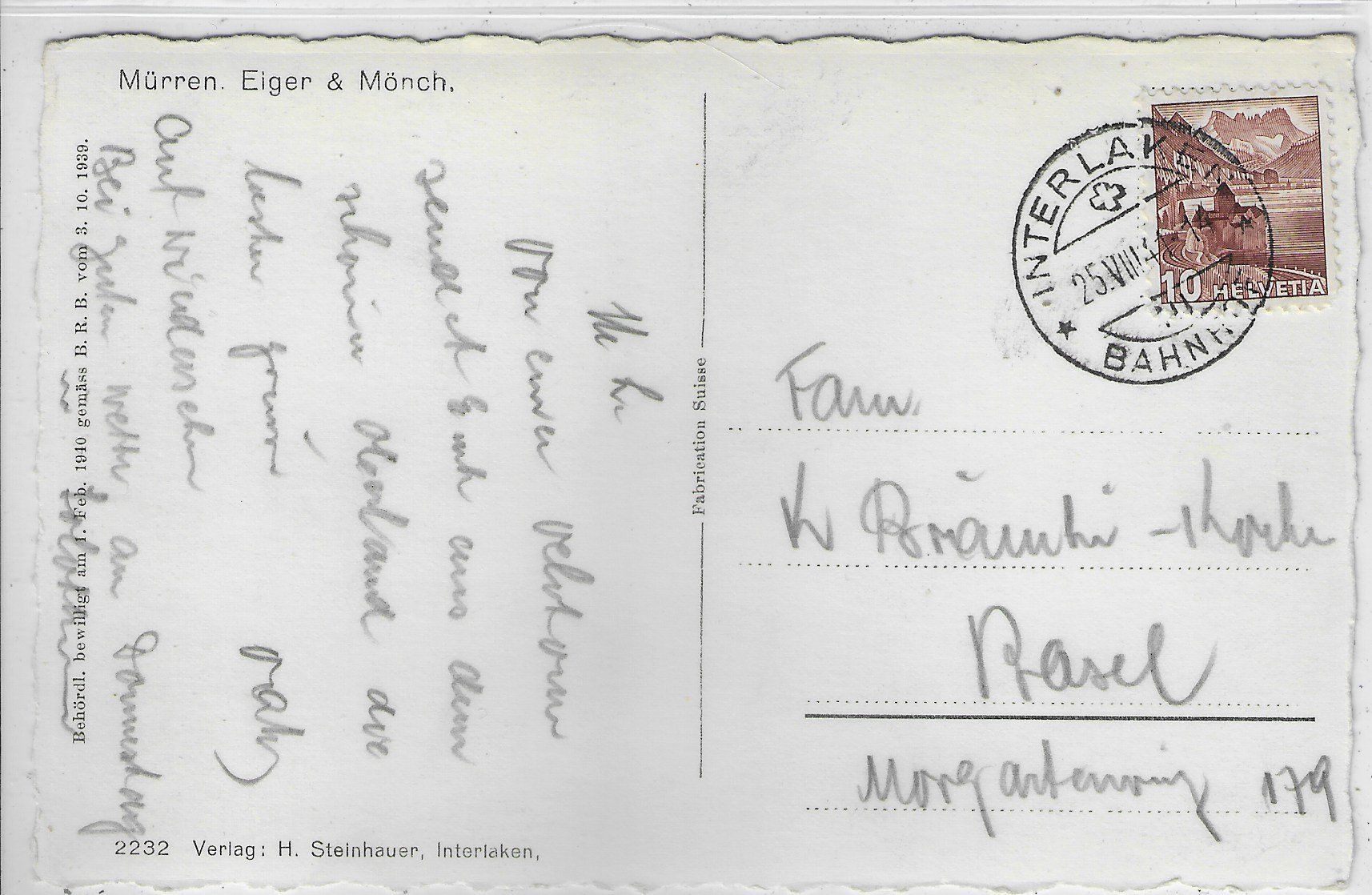 Cartoline postali: Mürren - Eiger & Mönch – Usato da Ettingen venduto da Kartenplanet 1