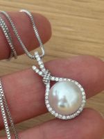 Luxus Elegante Kette Farbe :Silber Kunstperlen