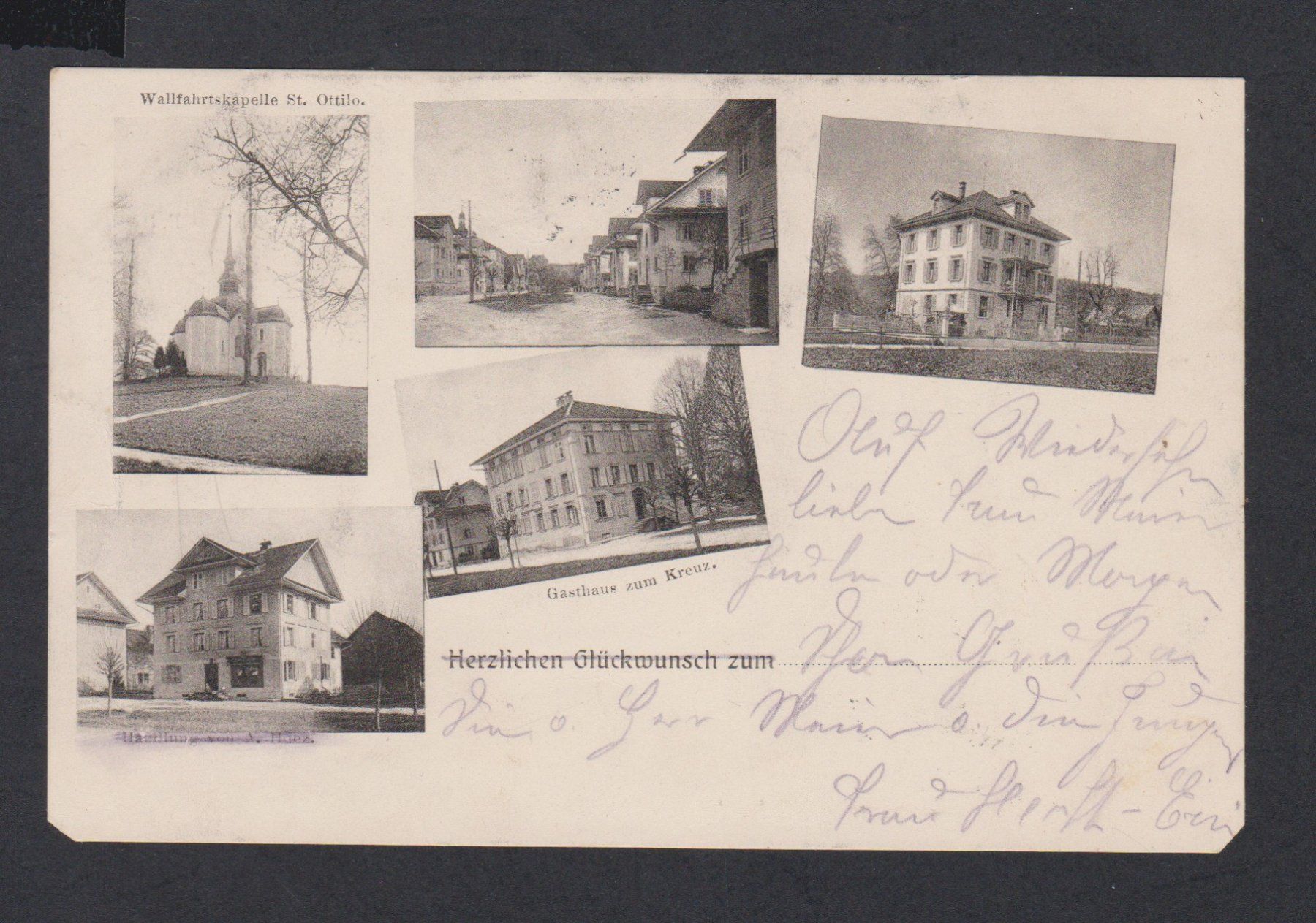 Cartoline postali: Buttisholz  LU   :   alte 5-Bild - Ansichtskarte gest. 1912 – Usato da Vitznau venduto da Ropaku
