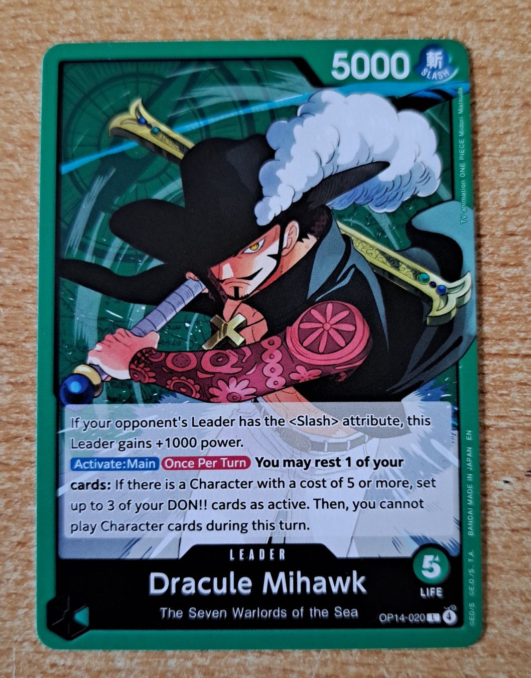 Bandai Sammelbilder & Trading cards: One Piece Dracule Mihawk OP14-020 L – Neu (gemäss Beschreibung) aus Cernier von Poussetofiol