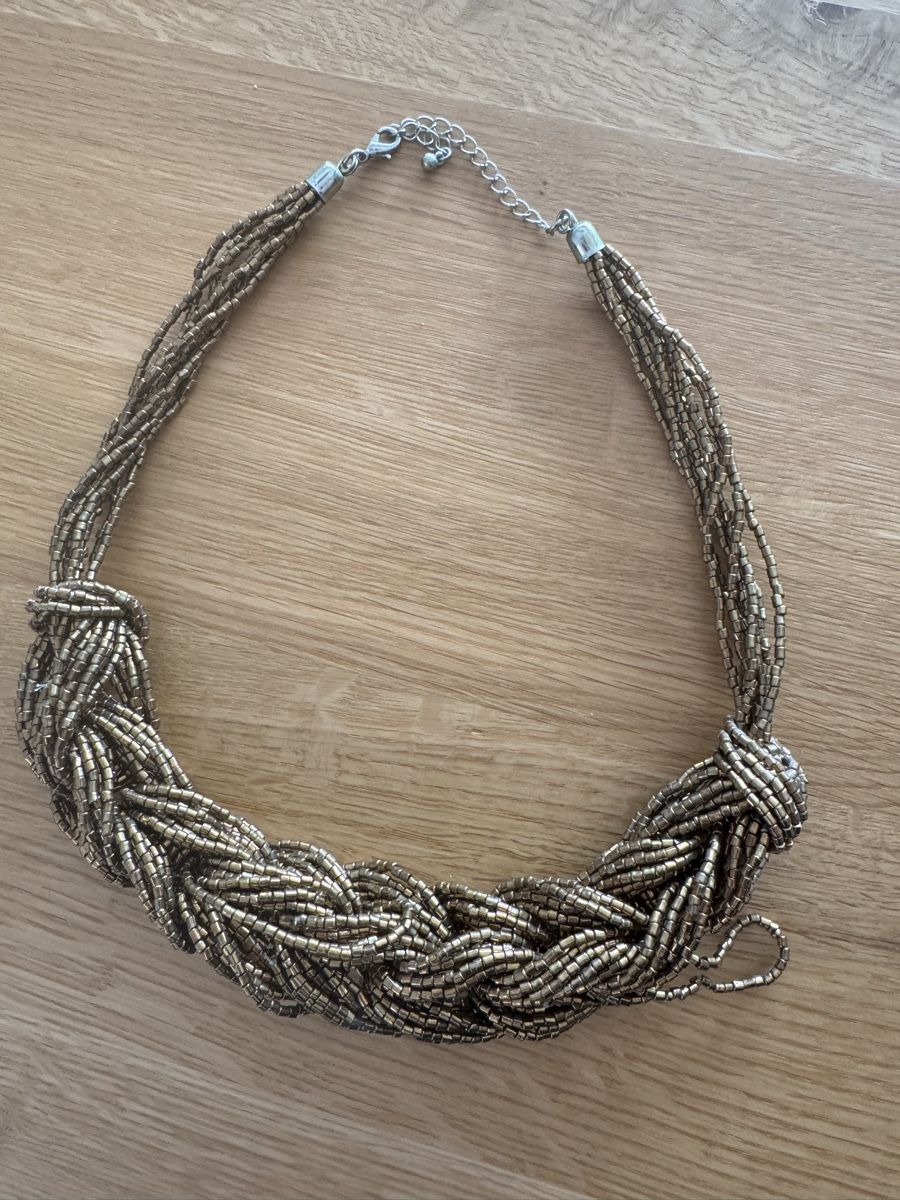 Ketten: Goldfarbene Statement Kette, geflochten – Gebraucht aus Winkel von Schorley 1