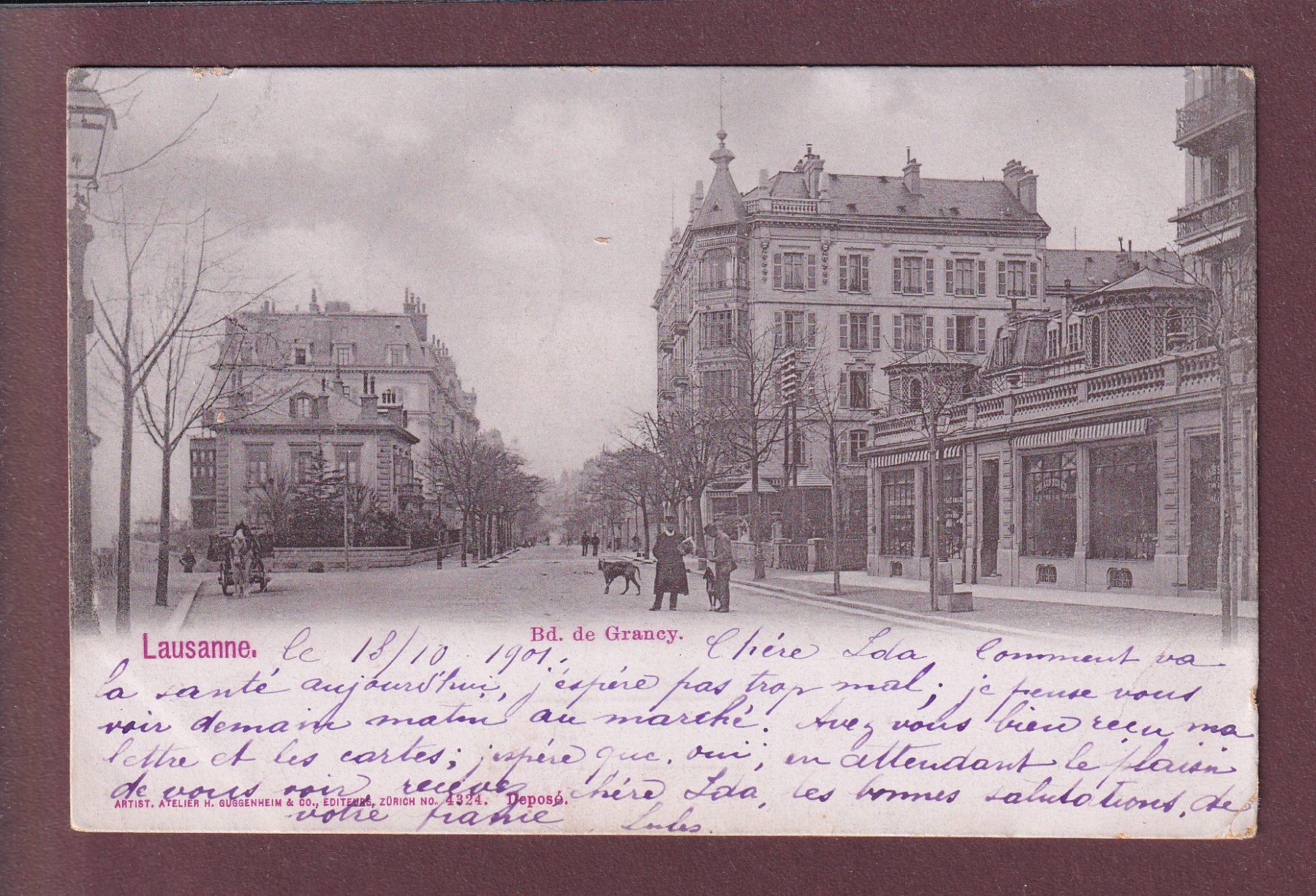 Ansichtskarten: LAUSANNE - Boulevard de Grancy - 1901 // pli d'angle // – Gebraucht aus Pully von nicecards