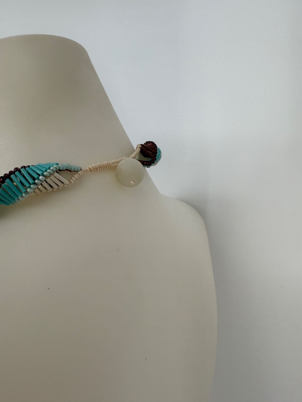 Catenine: Halskette mit Glasperlen, Handmade, neuwertig, Spiraldesign – Nuovo (secondo la descrizione) da Auenstein venduto da moin. 2