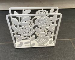 Serviettenständer/ Serviettenhalter Rosen weiss, wie neu