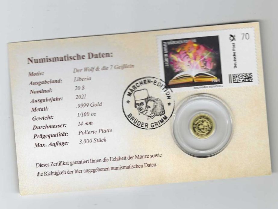 Tutti le monete: LIBERA 20 DOLLARS MÄRCHEN EDITION BRÜDER GRIMM – Nuovo e nell'imballaggio originale da Dintikon venduto da bonita099 1