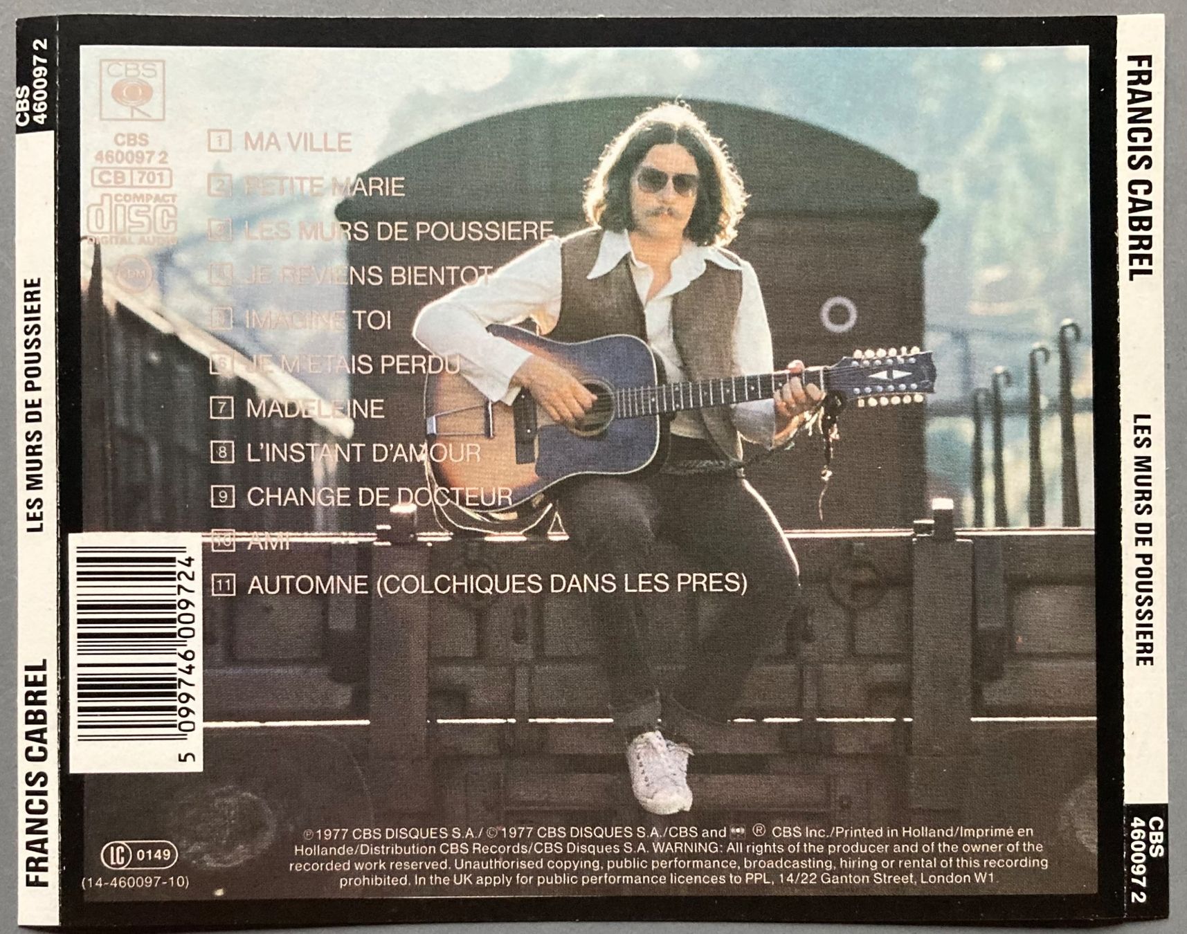 Dischi in vinile: FRANCIS CABREL - LES MURS DE POUSSIERE – Usato da Poliez-Pittet venduto da Newtown-Records 1
