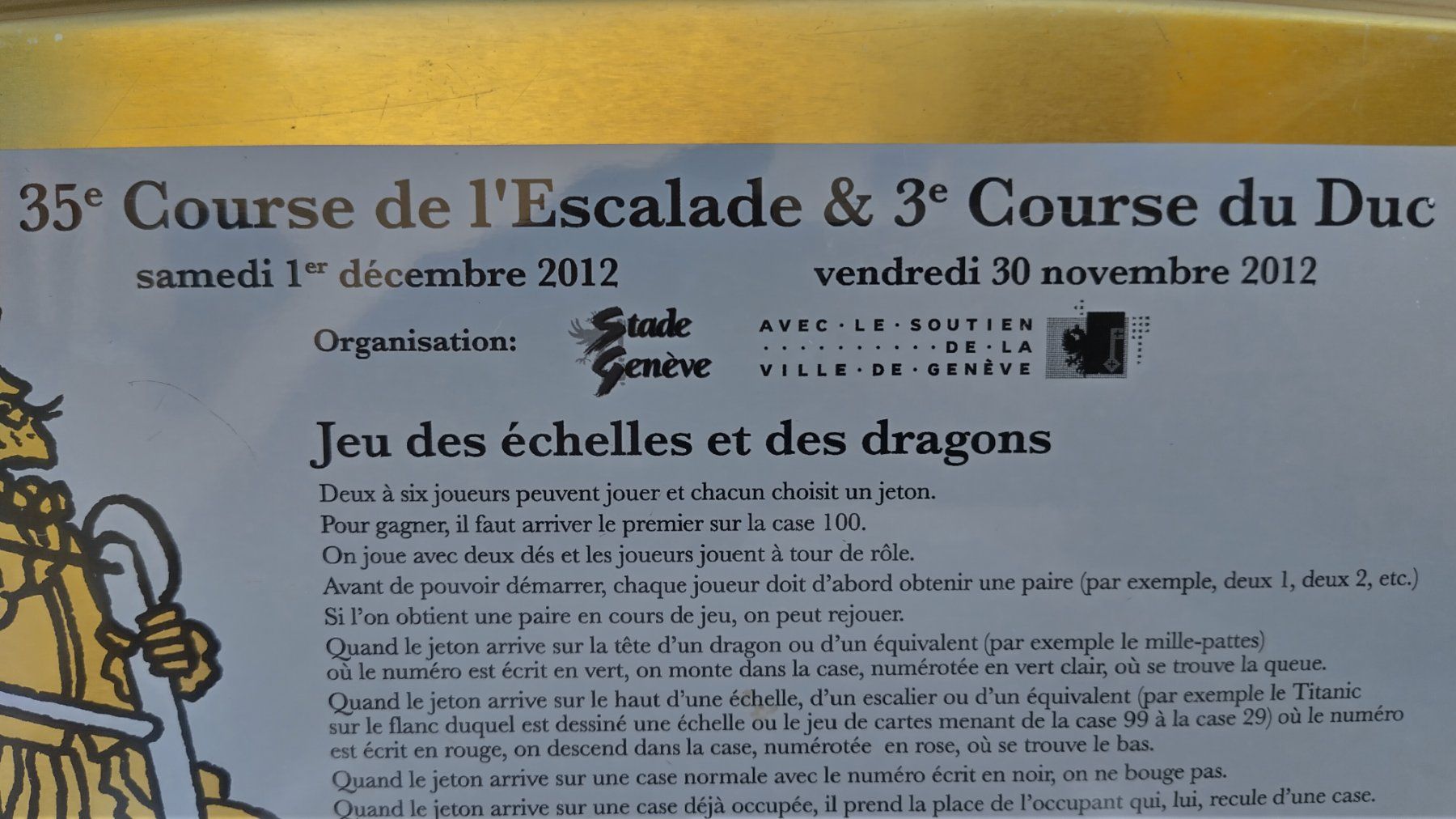 Spiele: Leiterlispiel auf Blechtablett 35. Course de l'Escalade 2012 – Gebraucht aus Bellach von JingleJerry 6