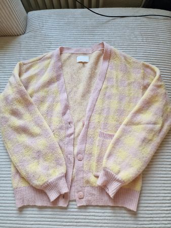 Nümph Cardigan rosa gelb kariert 