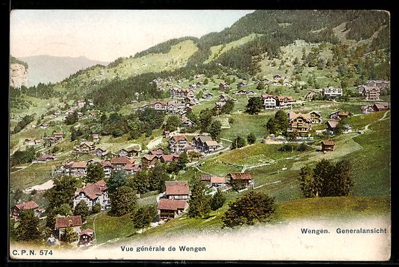 Ansichtskarten: AK Wengen, Generalansicht – Gebraucht aus Berlin von bartko-reher