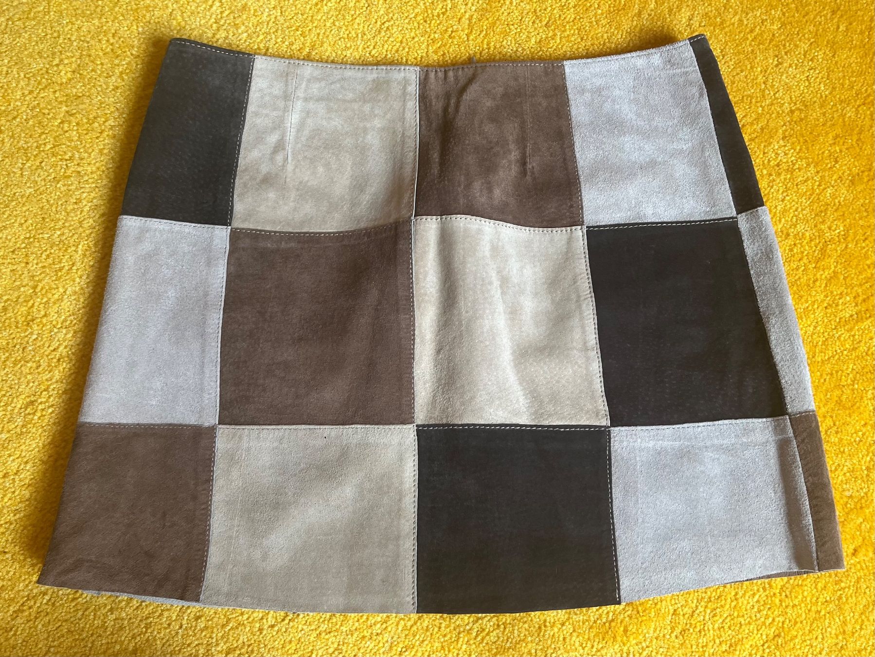 Jupes: Damen Lederrock Patchwork Design braun gebraucht – D'occasion à Wettswil par jonut77 1