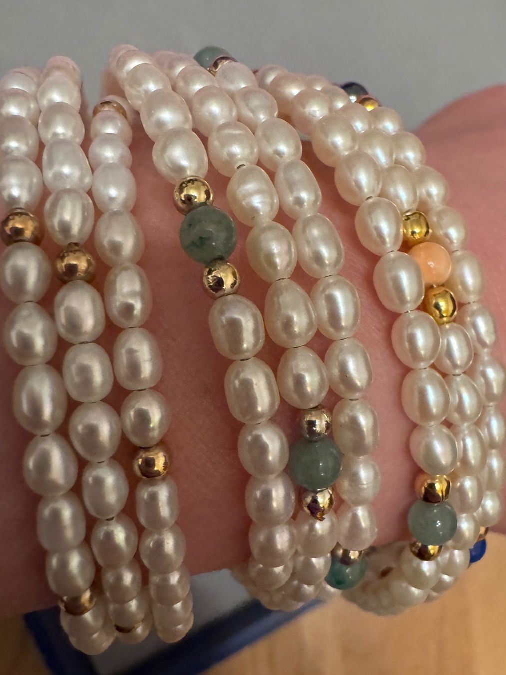 Bracciali & Braccialetti: 3er Set Perlearmbänder Echtperle wie Neu – Usato da Zürich venduto da hanna1990 3