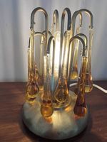 Lampada vintage retrò con pendenti in vetro ambrato, chic!