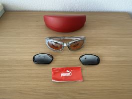 Puma Sonnenbrille Silber mit Hülle