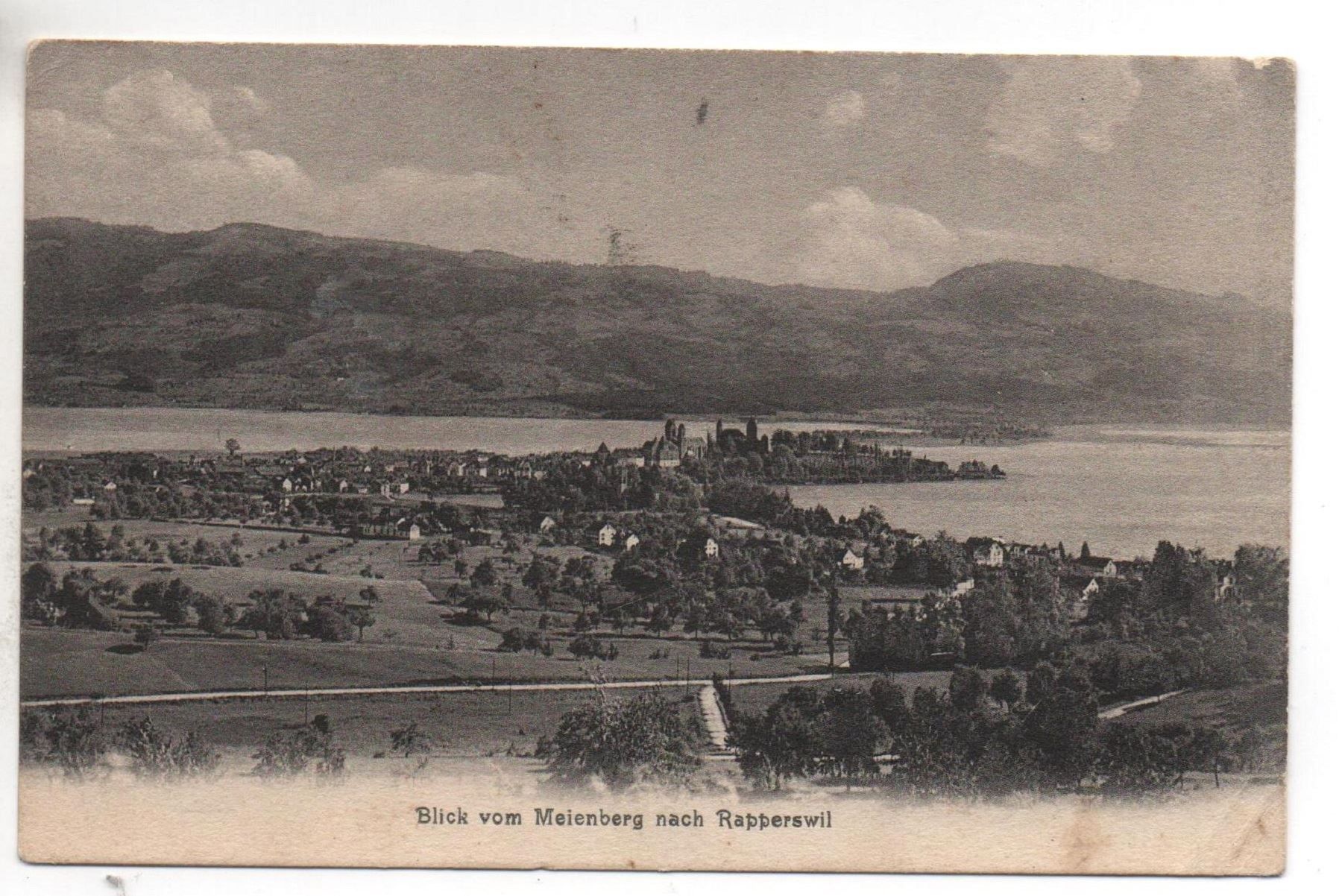 Cartoline postali: RAPPERSWIL Blick vom Meienberg – Usato da Jona venduto da philajona