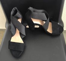 H&M Sandaletten Schwarz mit Absatz | Gr. 39