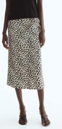 H&M Black and white long summer skirt print (36) S