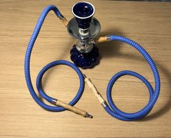 Shisha Wasserpfeife blau mit 2 Schläuchen