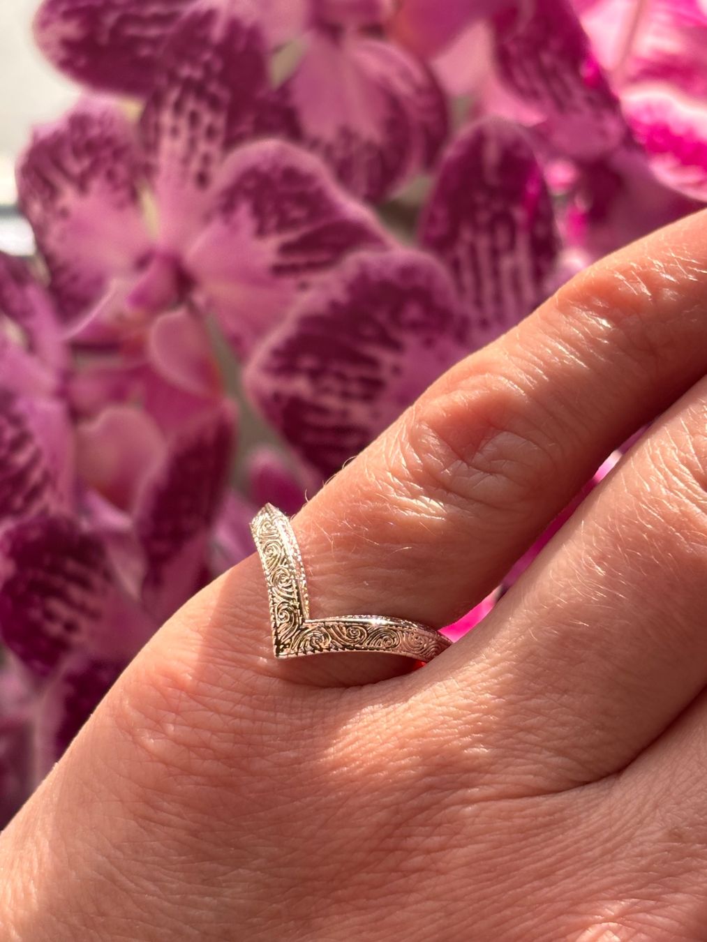 Anelli: Bague chevron, motif gravé. Élégance assurée! – Nuovo (secondo la descrizione) da Lausanne venduto da mel2dreams 5