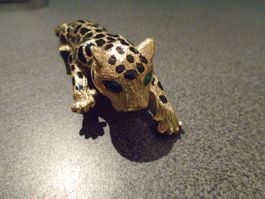 Brosche Leopard goldfarbig