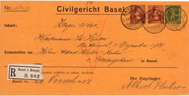 5 + 15 + 15 Rp. Tellknabe und 2 x Helvetia - Privatganzsache