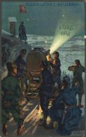 Militär Postkarte - Glückliches Neujahr 1916 Winter