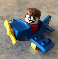 Avion Lego Duplo avec pilote bleu jaune complet