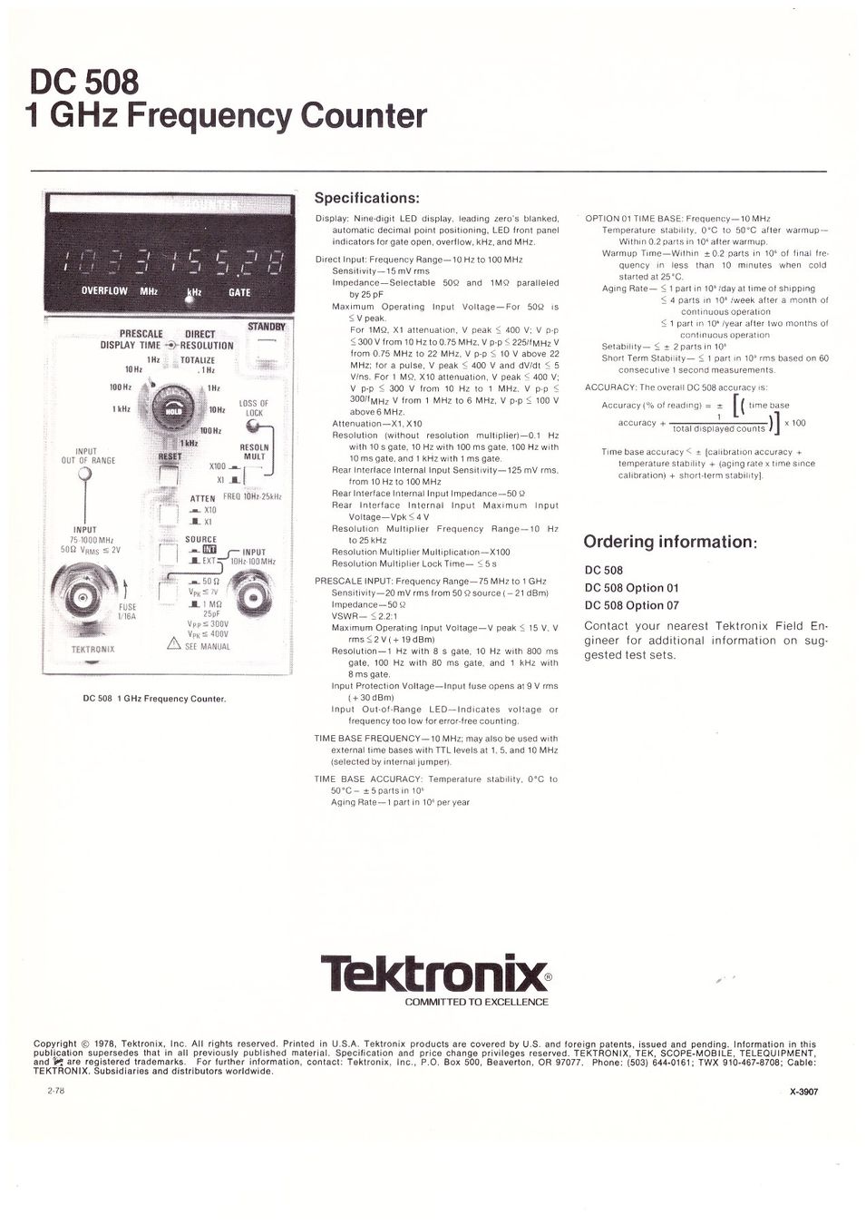 Messen: TEKTRONIX Spectrum Analyzer mit Tracking Generator – Gebraucht aus Steinhausen von  8