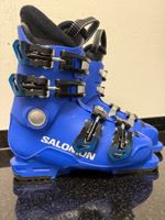 Skischuhe Salomon (s) blau, gebrauchter Zustand, 4 Schnallen