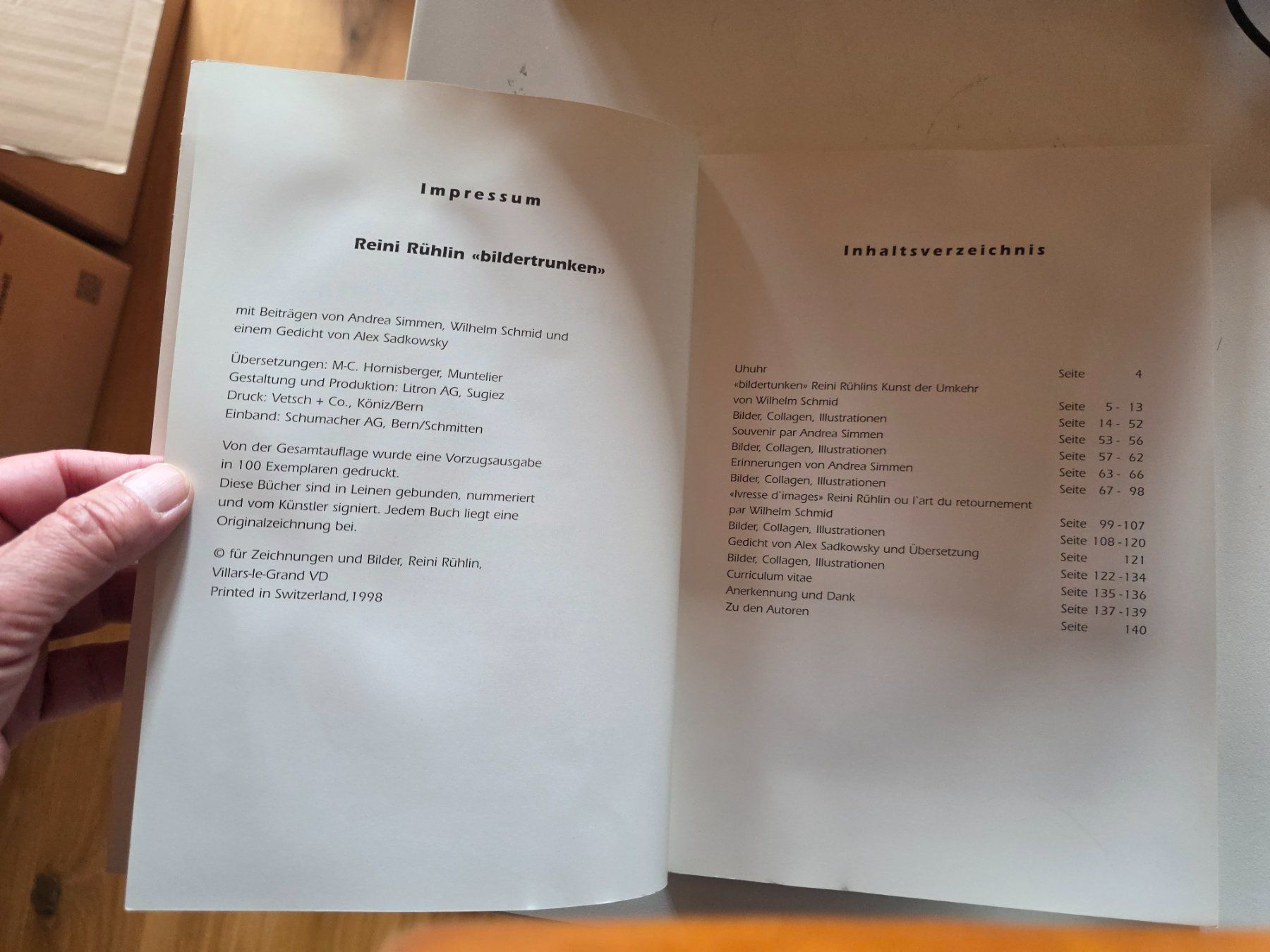 Livres: Reine Rühlin - "bildertrunken" - 1998 – D'occasion à Walterswil BE par Lonitti 2