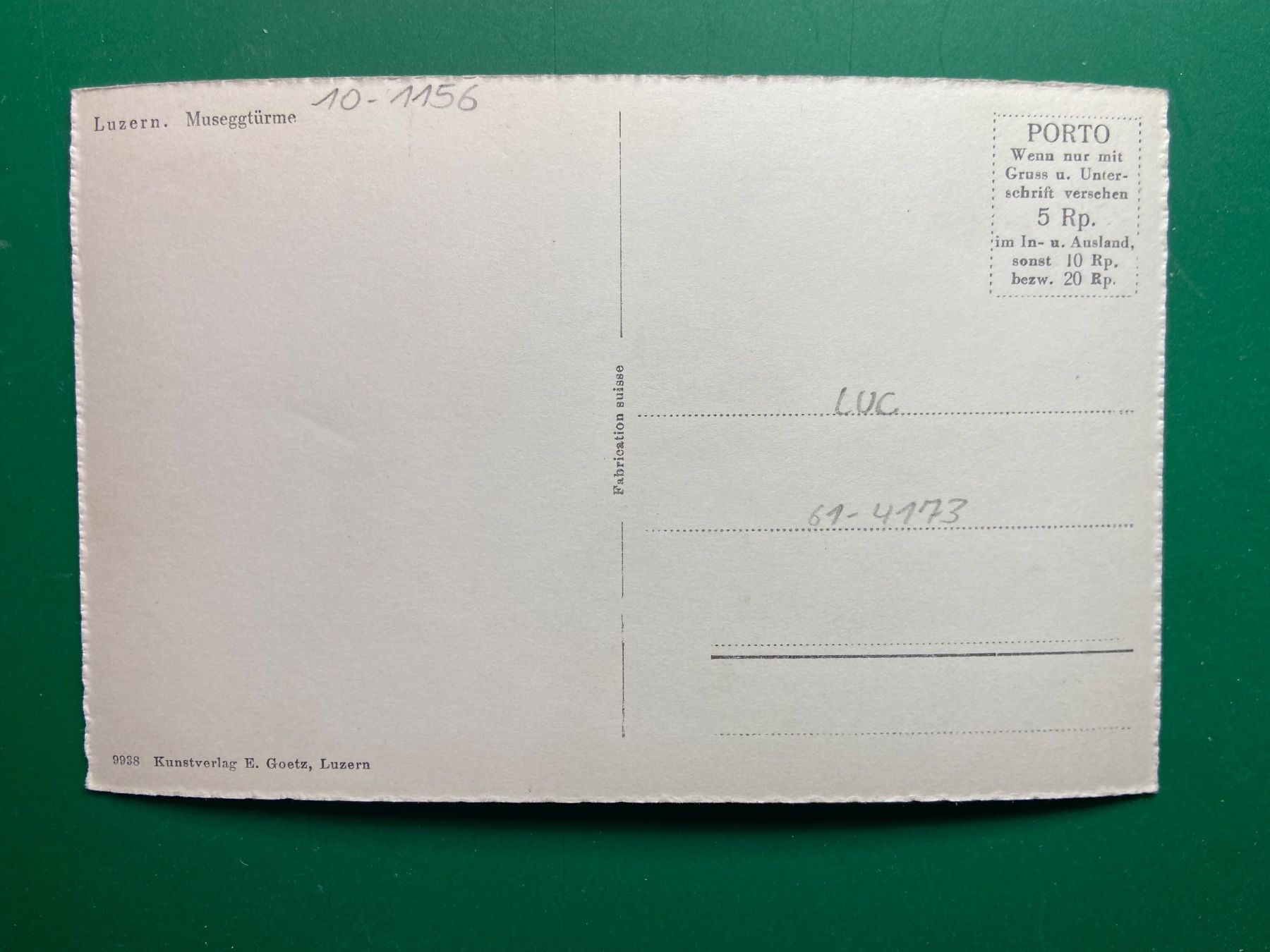 Cartoline postali: Luzern, Museggtürme – Usato da Steg VS venduto da _vinci_ 1