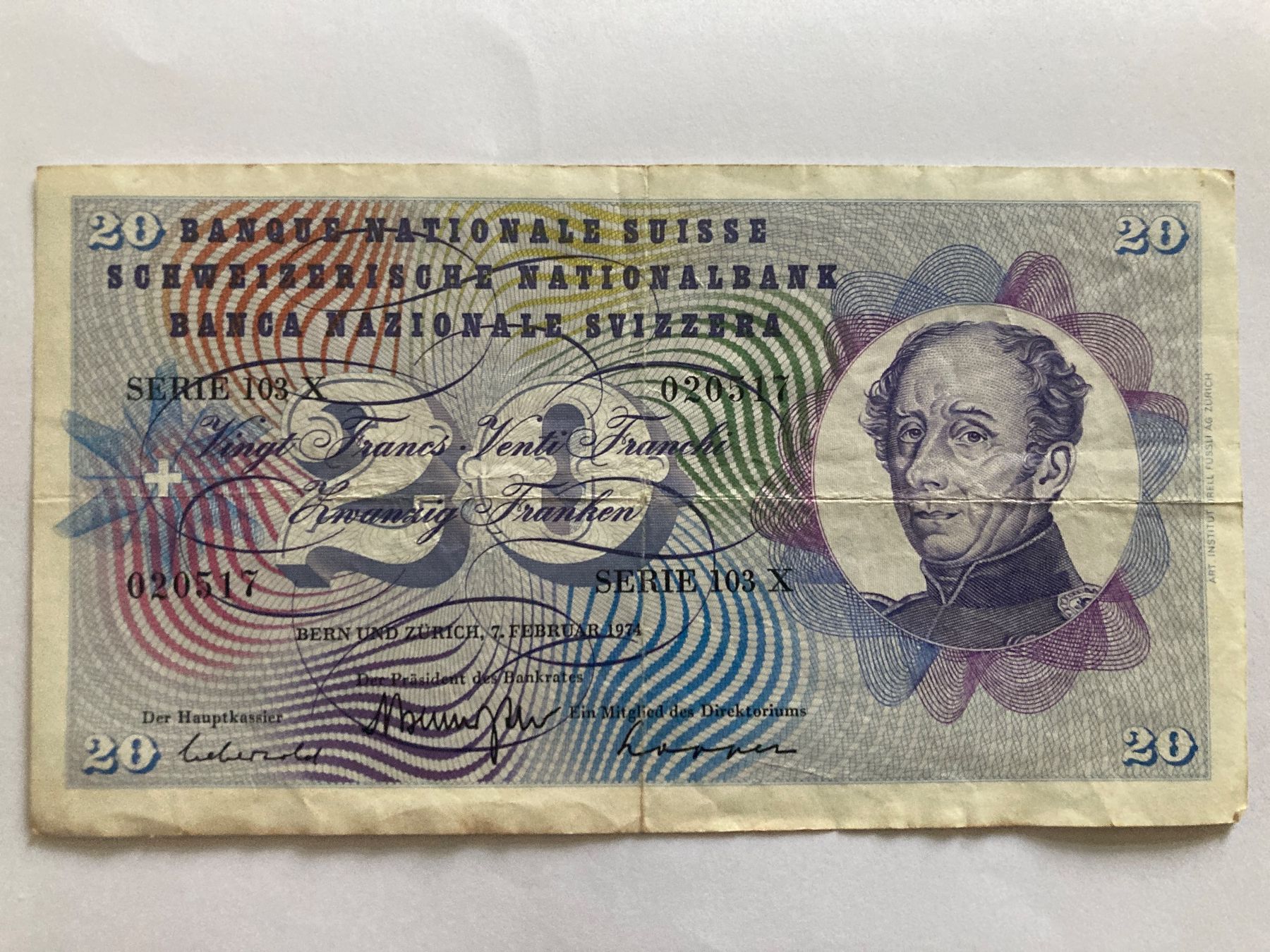 Banconote: Schweizer 20er Note 5. Serie – Usato da Vallamand venduto da sugoi3012 1