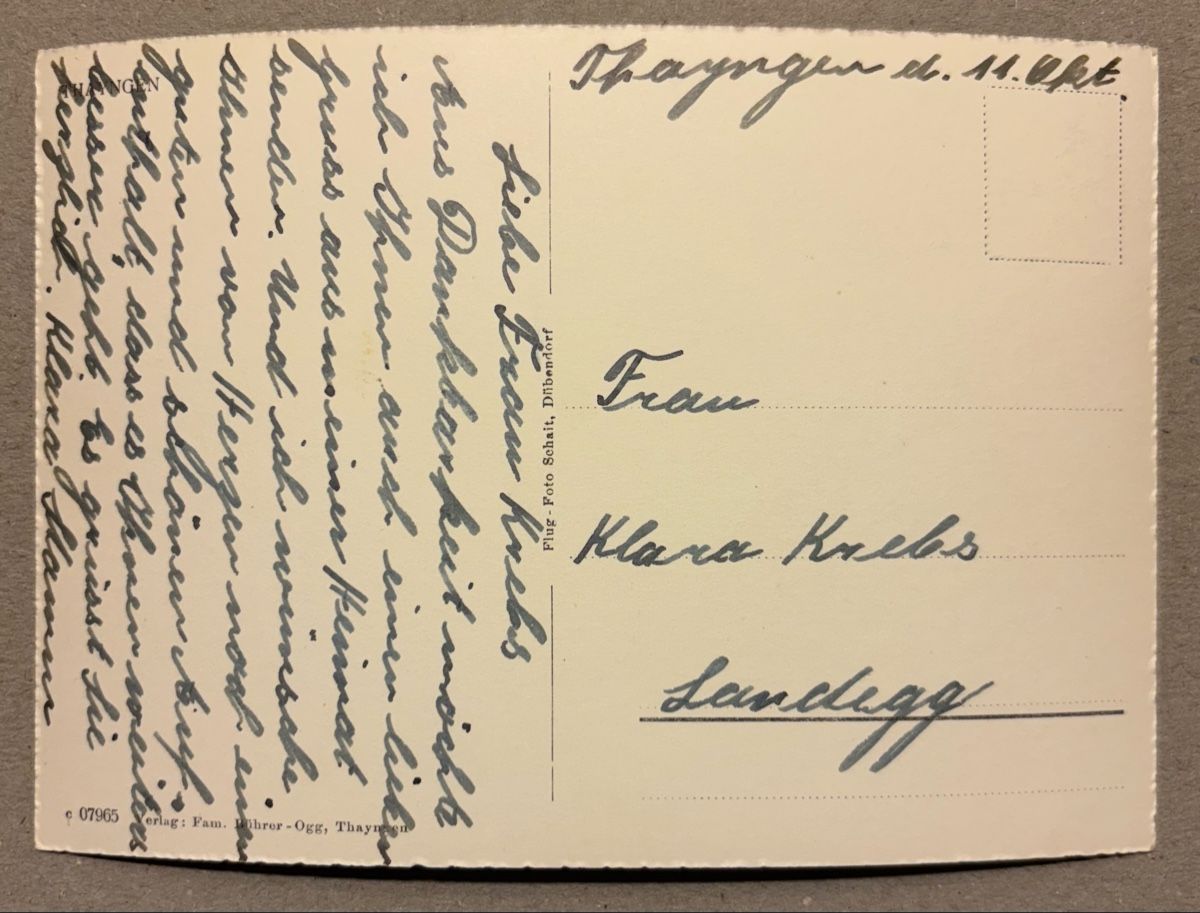 Cartoline postali: Flugaufnahme Thayngen – Usato da Luzern venduto da Balbel 1